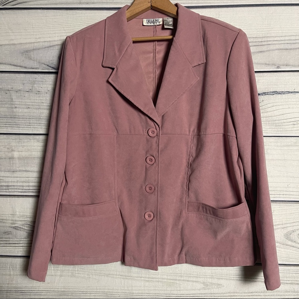 Vintage Selene Pink Blazer Over Coat Jacket